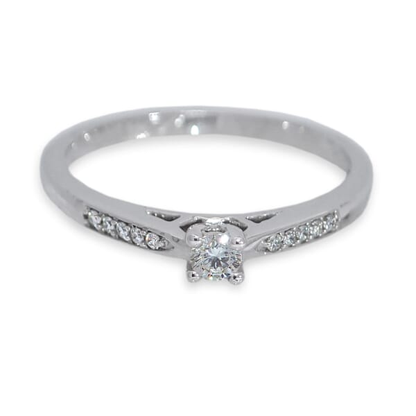 Diamantring i 14kt gull med diamanter 0,14ct W-Si - ABR00766